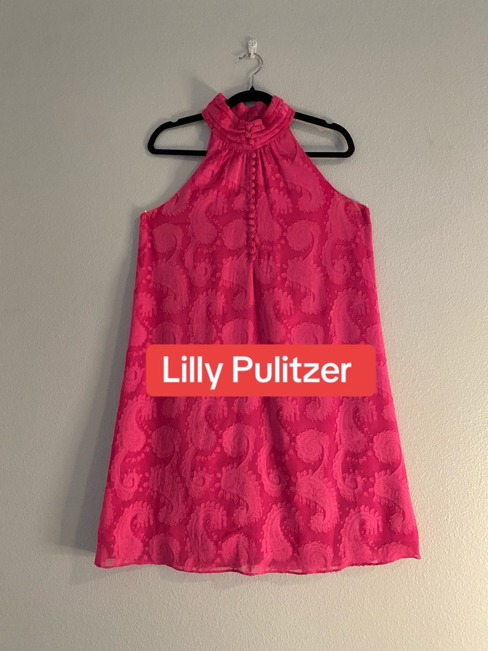 Lilly Pulitzer Hot Pink Sleeveless Halter Dress